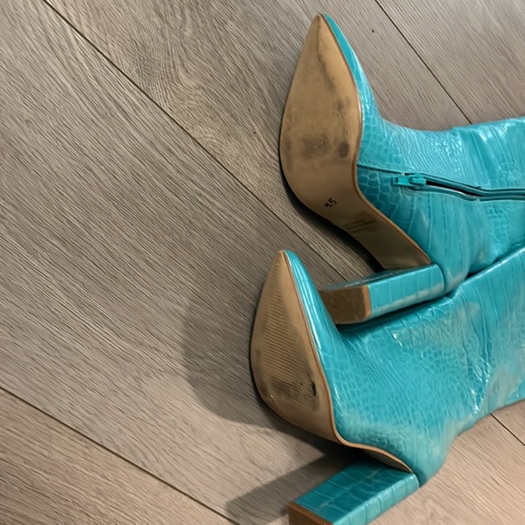 Ego x Molly Mae Visionary slouch over the knee blue croc boots - Picture 7 of 10